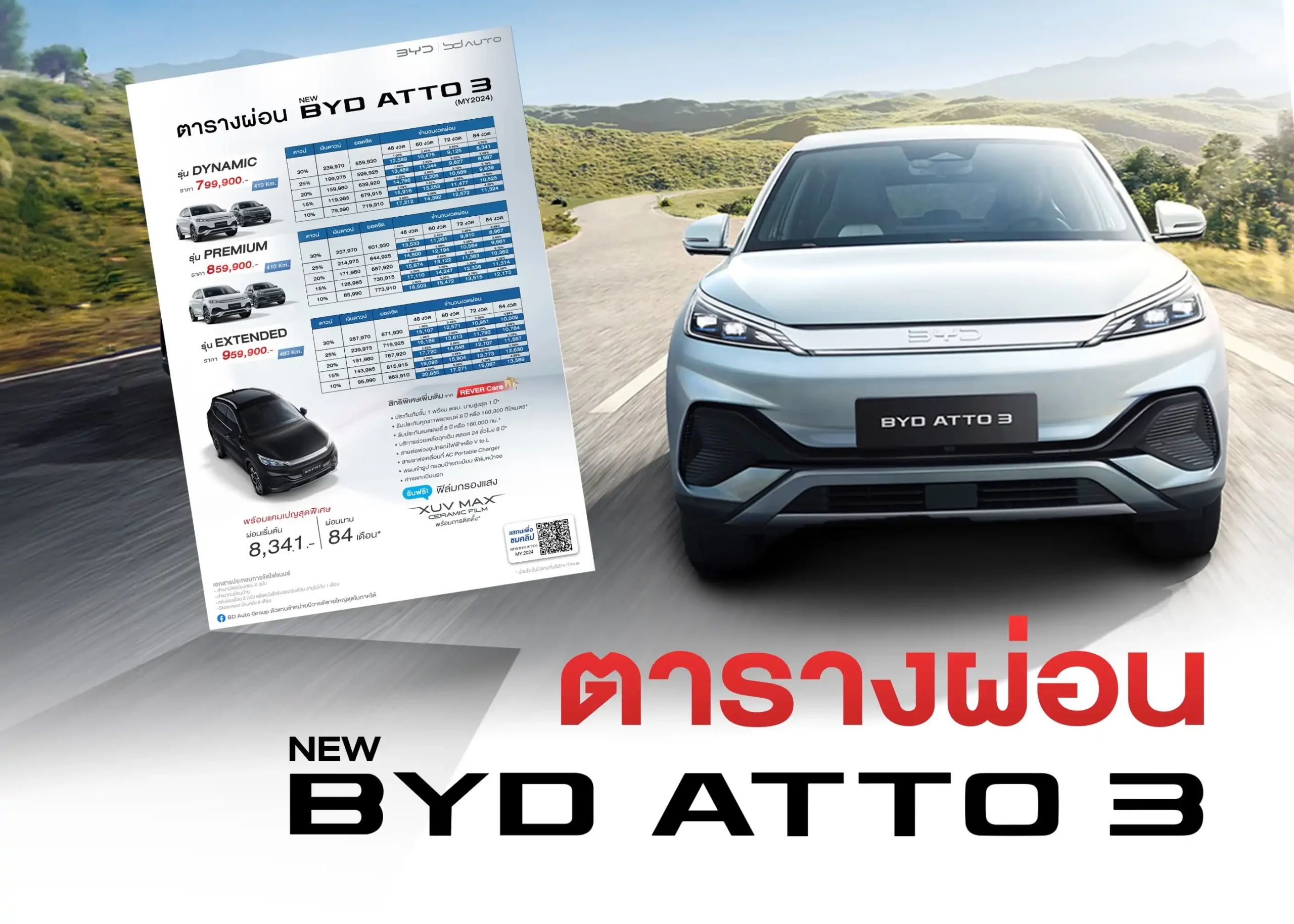 เปิดตารางผ่อน New BYD ATTO 3 MY2024 update ล่าสุด ทั้ง 3 รุ่นย่อย 1 BYD BD Auto Group