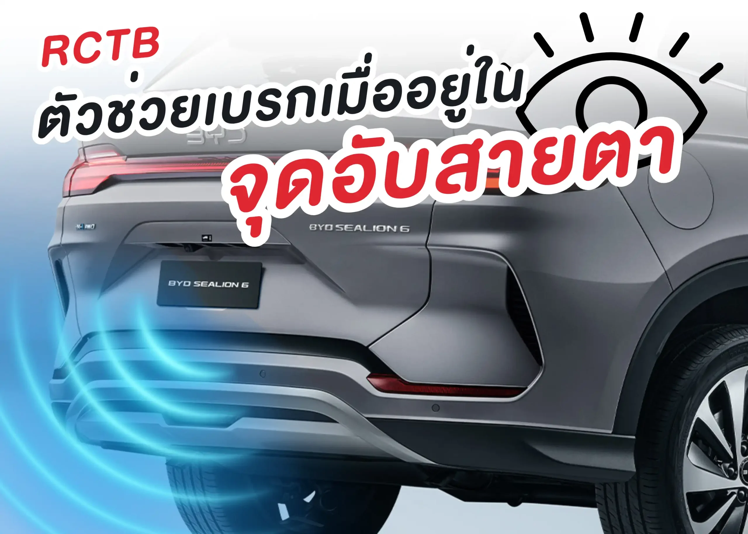 ระบบช่วยเบรกเมื่อมีรถผ่านในจุดอับสายตาขณะถอยหลัง (Rear Cross Traffic Brake - RCTB) เทคโนโลยีเพื่อความปลอดภัยที่ล้ำสมัย 1 BYD BD Auto Group