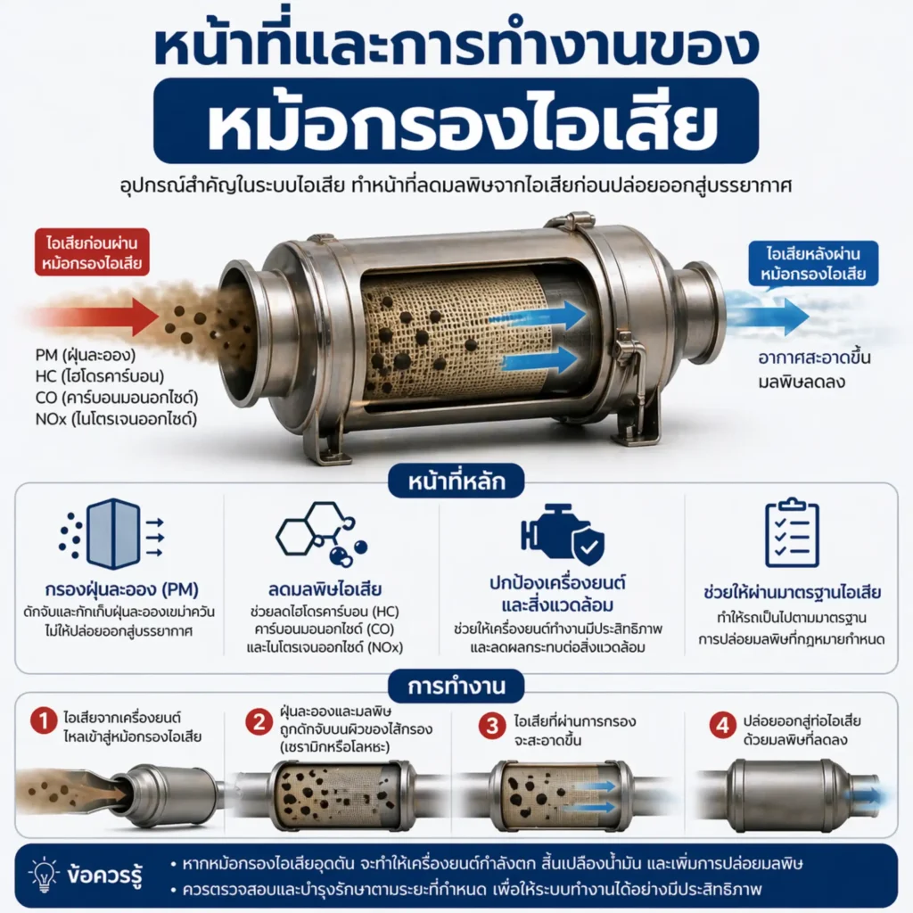 หน้าที่และการทำงานของหม้อกรองไอเสีย Horizontal